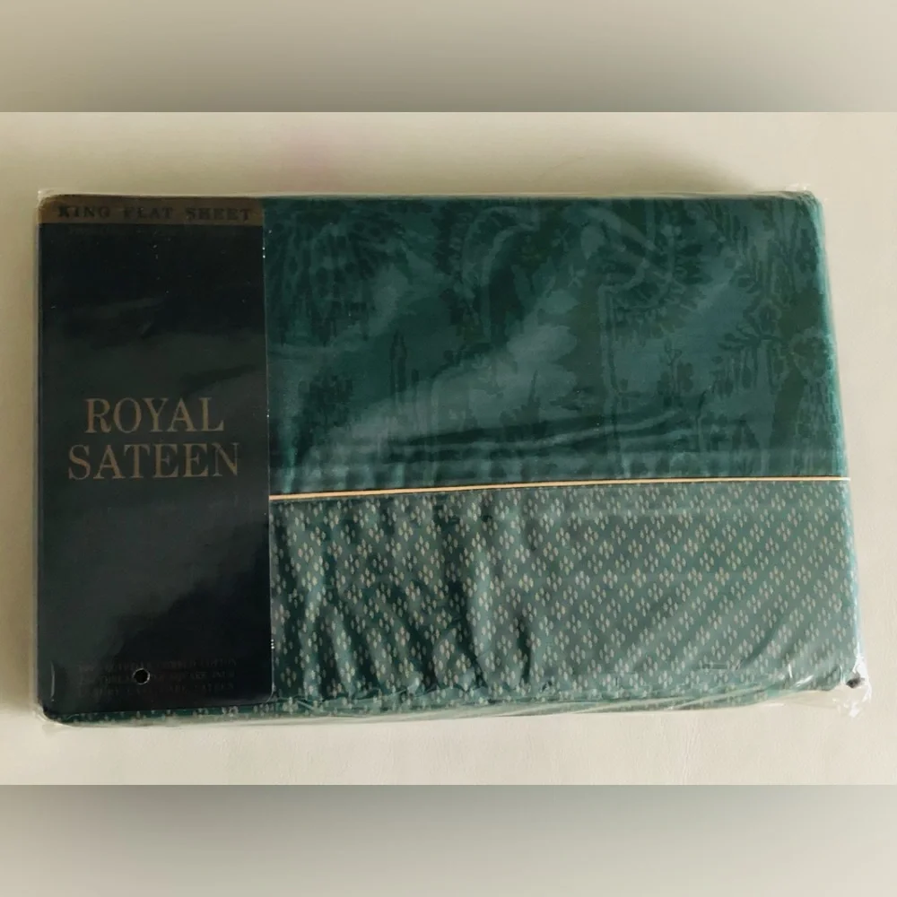 MANON Egyptian 100%Cotton King Flat Sheet Vintage Luxury Royal Sateen New in box - Picture 11 of 13